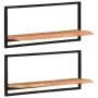 Wall shelves 2 units solid acacia wood 80x25x35 cm by vidaXL, Shelves and shelves - Ref: Foro24-338458, Price: 77,40 €, Disco...