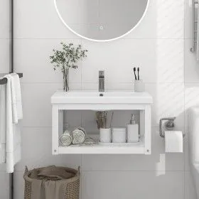 White iron suspended washbasin structure 59x38x31 cm by vidaXL, bathroom vanities - Ref: Foro24-338491, Price: 45,71 €, Disco...