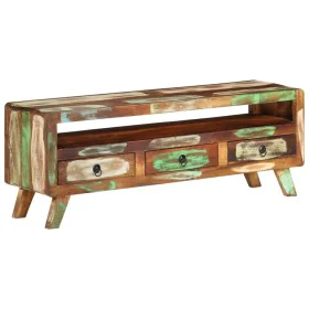 TV-Möbel aus massivem recyceltem Holz, mehrfarbig, 110x30x40 cm von vidaXL, TV-Möbel - Ref: Foro24-337063, Preis: 128,42 €, R...