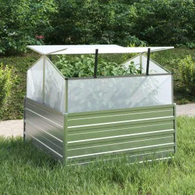 Blumenbeet mit silbernem Gewächshaus 100x100x85 cm von vidaXL, Töpfe und Pflanzgefäße - Ref: Foro24-316882, Preis: 100,21 €, ...