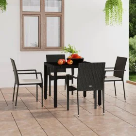 Gartenstühle mit Kissen, 4 Stück, schwarzes synthetisches Rattan von vidaXL, Gartenstühle - Ref: Foro24-319883, Preis: 253,86...