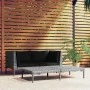 Garden furniture 3 pieces semicircular synthetic rattan dark gray by vidaXL, Modular outdoor sofas - Ref: Foro24-318606, Pric...