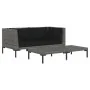 Garden furniture 3 pieces semicircular synthetic rattan dark gray by vidaXL, Modular outdoor sofas - Ref: Foro24-318606, Pric...