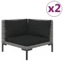 Garden furniture 3 pieces semicircular synthetic rattan dark gray by vidaXL, Modular outdoor sofas - Ref: Foro24-318606, Pric...