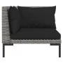 Garden furniture 3 pieces semicircular synthetic rattan dark gray by vidaXL, Modular outdoor sofas - Ref: Foro24-318606, Pric...