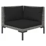 Garden furniture 3 pieces semicircular synthetic rattan dark gray by vidaXL, Modular outdoor sofas - Ref: Foro24-318606, Pric...