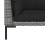 Garden furniture 3 pieces semicircular synthetic rattan dark gray by vidaXL, Modular outdoor sofas - Ref: Foro24-318606, Pric...