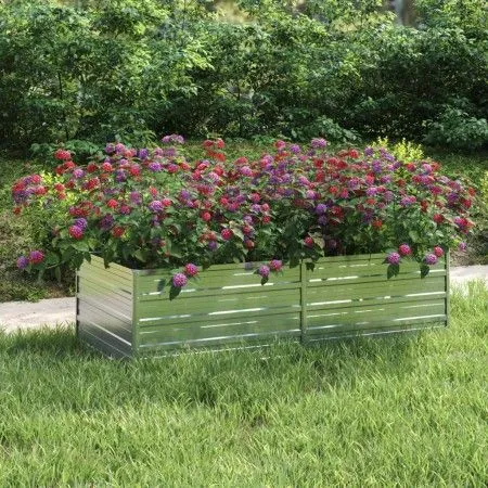 Galvanized silver steel flowerbed 160x80x45 cm by vidaXL, Pots and planters - Ref: Foro24-316884, Price: 48,32 €, Discount: %