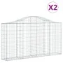 Gabion baskets 2 pcs arc shape iron 200x30x100/120 cm by vidaXL, Pots and planters - Ref: Foro24-3145430, Price: 154,67 €, Di...