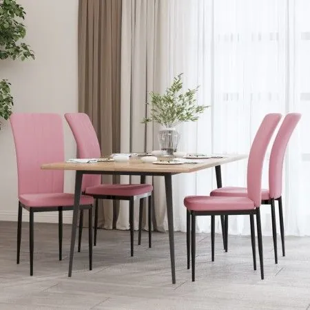 4 Esszimmerstühle aus rosa Samt von vidaXL, Essstühle - Ref: Foro24-326108, Preis: 161,64 €, Rabatt: %