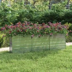 Silver galvanized steel flower bed 240x40x77 cm by vidaXL, Pots and planters - Ref: Foro24-316887, Price: 73,74 €, Discount: %