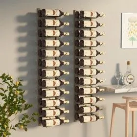 Wall-mounted wine rack for 24 bottles, 2 units, golden iron. by vidaXL, Wine racks - Ref: Foro24-340886, Price: 90,73 €, Disc...