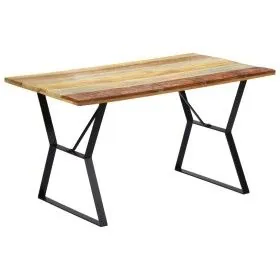 Massivholz-Esstisch aus recyceltem Holz 140x80x76 cm von vidaXL, Küchen- und Esstische - Ref: Foro24-247948, Preis: 218,15 €,...