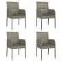 Garden chairs with cushions 4 units gray synthetic rattan by vidaXL, Garden chairs - Ref: Foro24-319888, Price: 206,70 €, Dis...