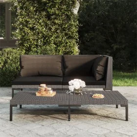 Semicircular garden sofa and synthetic rattan cushions by vidaXL, Modular outdoor sofas - Ref: Foro24-318601, Price: 94,37 €,...