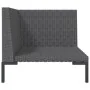 Halbrundes Gartensofa und Kissen aus synthetischem Rattan von vidaXL, Modulare Sofas für den Außenbereich - Ref: Foro24-31860...