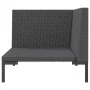 Semicircular garden sofa and synthetic rattan cushions by vidaXL, Modular outdoor sofas - Ref: Foro24-318601, Price: 94,37 €,...