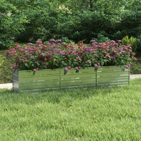 Arriate de acero galvanizado plateado 240x40x45 cm de vidaXL, Maceteros y jardineras - Ref: Foro24-316889, Precio: 51,97 €, D...