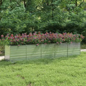 Silver galvanized steel flower bed 400x80x77 cm by vidaXL, Pots and planters - Ref: Foro24-316900, Price: 113,35 €, Discount: %