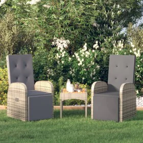 Sillones de jardín reclinables con cojines 2 uds ratán PE gris de vidaXL, Sillas de jardín - Ref: Foro24-319538, Precio: 281,...