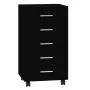 Black plywood chest of drawers with wheels by vidaXL, Lockers and storage cabinets - Ref: Foro24-342671, Price: 137,90 €, Dis...