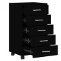 Schwarze Kommode aus Sperrholz mit Rollen von vidaXL, Schließfächer und Lagerschränke - Ref: Foro24-342671, Preis: 134,01 €, ...