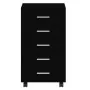 Black plywood chest of drawers with wheels by vidaXL, Lockers and storage cabinets - Ref: Foro24-342671, Price: 137,90 €, Dis...