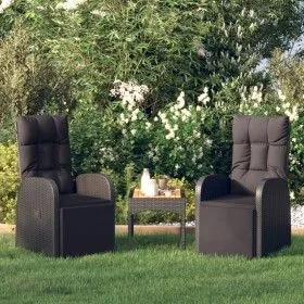 Liegende Gartensessel mit Kissen, 2 Stück, schwarzes PE-Rattan von vidaXL, Gartenstühle - Ref: Foro24-319544, Preis: 328,74 €...