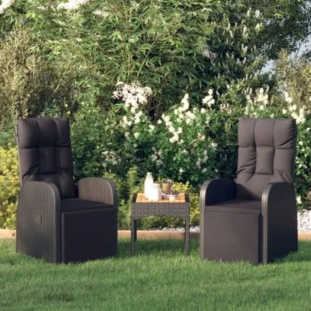 Liegende Gartensessel mit Kissen, 2 Stück, schwarzes PE-Rattan von vidaXL, Gartenstühle - Ref: Foro24-319544, Preis: 329,07 €...