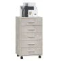 Cajonera con ruedas madera contrachapada gris hormigón de vidaXL, Taquillas y armarios de almacenamiento - Ref: Foro24-342672...