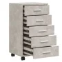 Cajonera con ruedas madera contrachapada gris hormigón de vidaXL, Taquillas y armarios de almacenamiento - Ref: Foro24-342672...