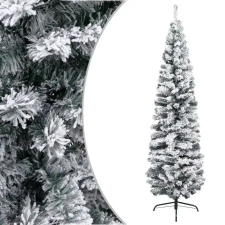 Green slim artificial Christmas tree with snow PVC 240 cm by vidaXL, Christmas trees - Ref: Foro24-320956, Price: 62,54 €, Di...