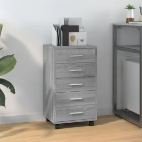 Rollcontainer aus grauem Sonoma-Sperrholz von vidaXL, Schließfächer und Lagerschränke - Ref: Foro24-342675, Preis: 93,91 €, R...