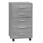 Drawer unit with wheels in gray Sonoma plywood. by vidaXL, Lockers and storage cabinets - Ref: Foro24-342675, Price: 93,91 €,...