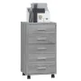 Drawer unit with wheels in gray Sonoma plywood. by vidaXL, Lockers and storage cabinets - Ref: Foro24-342675, Price: 93,91 €,...