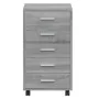 Drawer unit with wheels in gray Sonoma plywood. by vidaXL, Lockers and storage cabinets - Ref: Foro24-342675, Price: 93,91 €,...