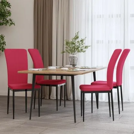 Esszimmerstühle 4 Einheiten aus rotem Samt von vidaXL, Essstühle - Ref: Foro24-326109, Preis: 201,80 €, Rabatt: %