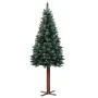 Narrow Christmas tree with real wood and snow 210 cm green by vidaXL, Christmas trees - Ref: Foro24-320962, Price: 79,56 €, D...