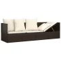 Garden sun lounger sofa with brown synthetic rattan cushions by vidaXL, Loungers - Ref: Foro24-319563, Price: 220,22 €, Disco...