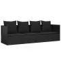 Garden lounger sofa with black synthetic rattan cushions by vidaXL, Loungers - Ref: Foro24-319565, Price: 229,14 €, Discount: %