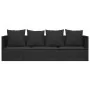 Garden lounger sofa with black synthetic rattan cushions by vidaXL, Loungers - Ref: Foro24-319565, Price: 229,14 €, Discount: %