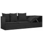 Garden lounger sofa with black synthetic rattan cushions by vidaXL, Loungers - Ref: Foro24-319565, Price: 229,14 €, Discount: %