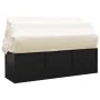 Gartenliegesofa mit Markise und schwarzen synthetischen Rattankissen von vidaXL, Liegen - Ref: Foro24-319566, Preis: 245,44 €...