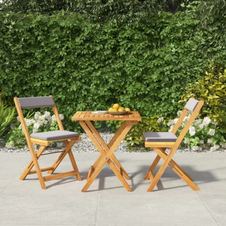 3-piece terrace folding table and chairs and acacia wood cushions by vidaXL, Garden sets - Ref: Foro24-319705, Price: 144,81 ...