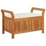 Garden storage bench with cushion solid acacia wood 91 cm by vidaXL, garden benches - Ref: Foro24-319714, Price: 136,03 €, Di...
