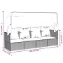 Garden sun lounger sofa with canopy, gray synthetic rattan cushions by vidaXL, Loungers - Ref: Foro24-319568, Price: 258,79 €...