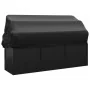 Garden lounger sofa with awning and black synthetic rattan cushions by vidaXL, Loungers - Ref: Foro24-319569, Price: 247,81 €...