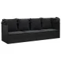 Garden lounger sofa with awning and black synthetic rattan cushions by vidaXL, Loungers - Ref: Foro24-319569, Price: 247,81 €...