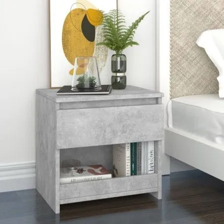 Concrete gray engineered wood bedside table 40x30x39 cm by vidaXL, Nightstands - Ref: Foro24-803451, Price: 31,77 €, Discount: %