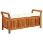 Garden storage bench with solid acacia wood cushion 126cm by vidaXL, garden benches - Ref: Foro24-319715, Price: 160,52 €, Di...
